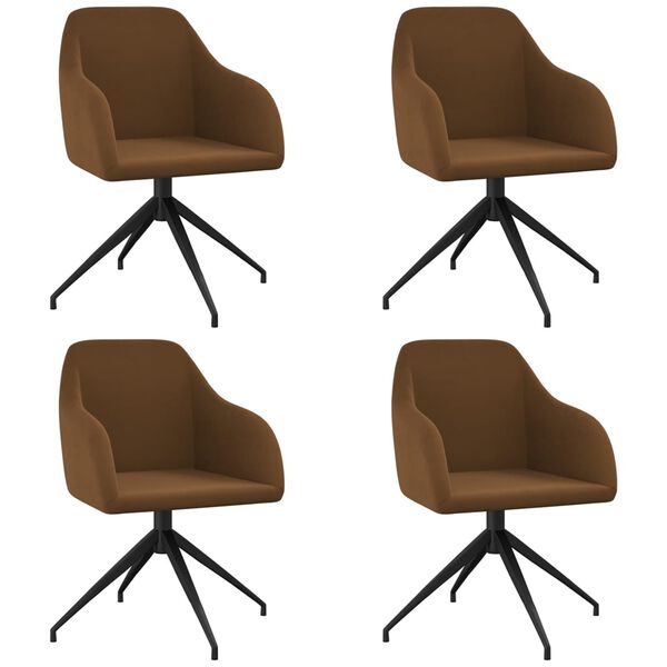 vidaXL Jed&aacute;lensk&eacute; stoličky 4 ks hned&eacute; zamatov&eacute;