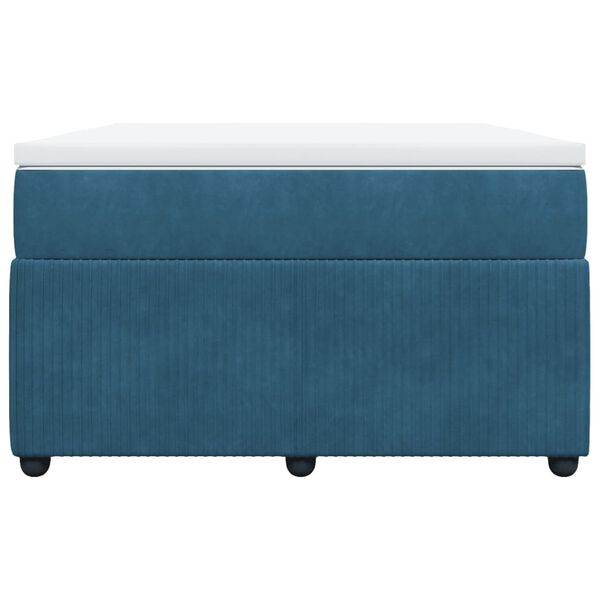 vidaXL Posteľn&yacute; r&aacute;m boxsping s matracom tmavomodr&yacute; 120x200 cm zamat