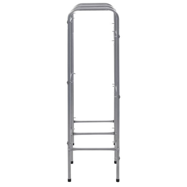 vidaXL Skladovací regál na 6 prepraviek strieborný 96x33x116 cm oceľ