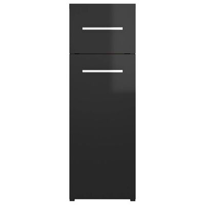 vidaXL Úložná skrinka, lesklá čierna 20x45,5x60 cm, kompoztiné drevo