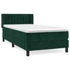 vidaXL Posteľn&yacute; r&aacute;m boxsping s matracom tmavozelen&yacute; 100x200 cm zamat