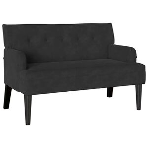 vidaXL Chesterfield lavica Čierna 112 x 65,5 x 75 cm Zamat