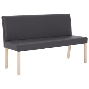 vidaXL Lavica z umelej kože 139,5 cm siv&aacute;