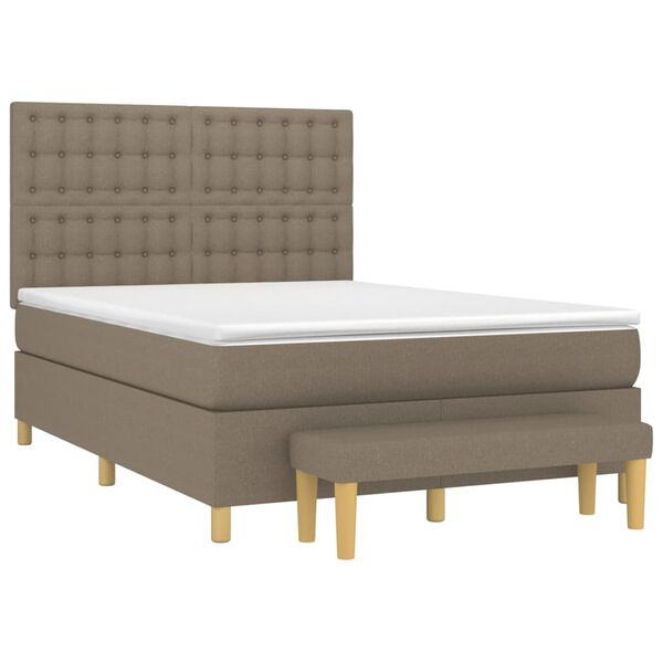 vidaXL Boxspring posteľ s matracom sivohned&yacute; 140x190 cm l&aacute;tka