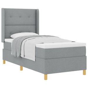 vidaXL Posteľ s pružinov&yacute;m r&aacute;mom Svetlosiv&aacute; 80 x 200 cm l&aacute;tka