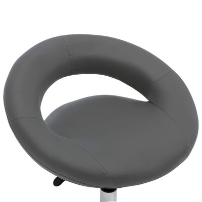 vidaXL Otočná jedálenská stolička sivá umelá koža