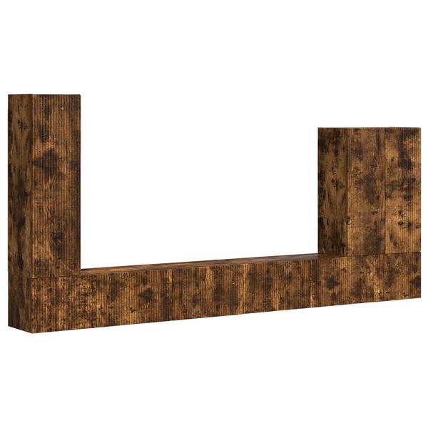 vidaXL Sada n&aacute;stenn&eacute;ho kabinetu na TV N&aacute;stenn&yacute; 6 pcs Dymov&aacute; dub