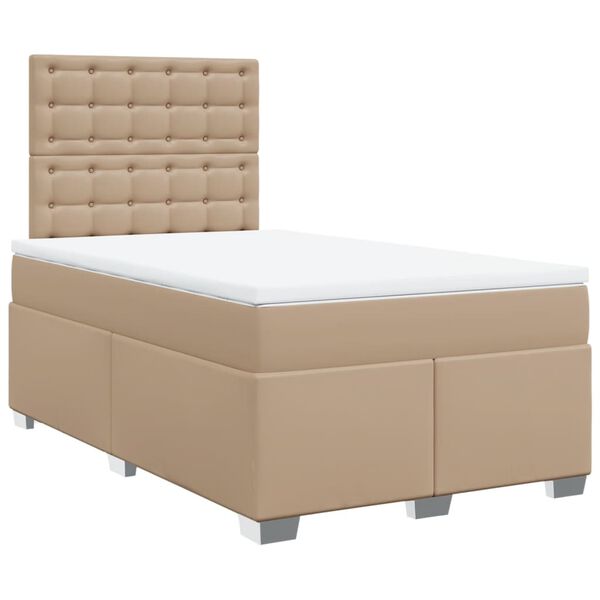 vidaXL Boxspring posteľ s matracom kapuč&iacute;nov&aacute; 120x200 cm umel&aacute; koža