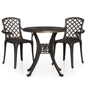 vidaXL 3-dielna bistro s&uacute;prava liaty hlin&iacute;k bronzov&aacute;