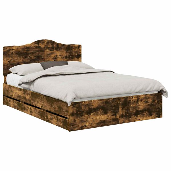 vidaXL R&aacute;m postele Dymov&aacute; dub 160 x 200 cm Inžinierske drevo