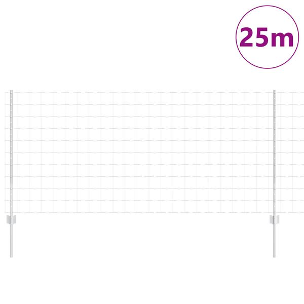 vidaXL Plot s podperou Strieborn&aacute; 1 x 25 m Oceľ