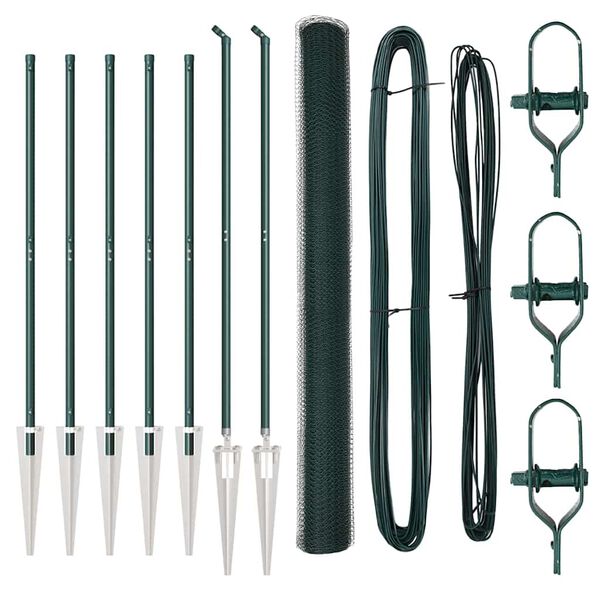 vidaXL Stĺp na plot. Zelen&aacute; 10 x 1,6 m (13 mm sieť) Ocel a PVC