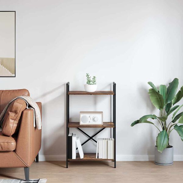 vidaXL Reg&aacute;l na knihy Dymov&aacute; dub 56 x 34 x 96 cm Kompozitn&eacute; drevo