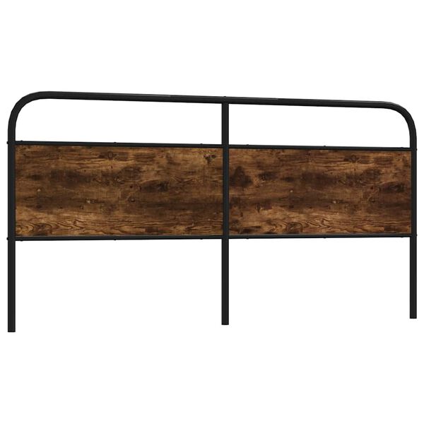 vidaXL N&aacute;hradn&eacute; čelo postele, tmav&yacute; dub 180 cm, kompozitn&eacute; drevo a oceľ
