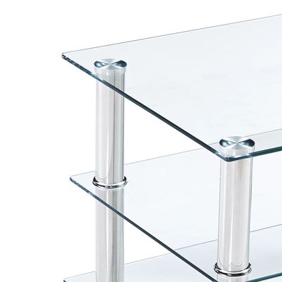 vidaXL TV stolík priehľadný 150x40x40 cm tvrdené sklo