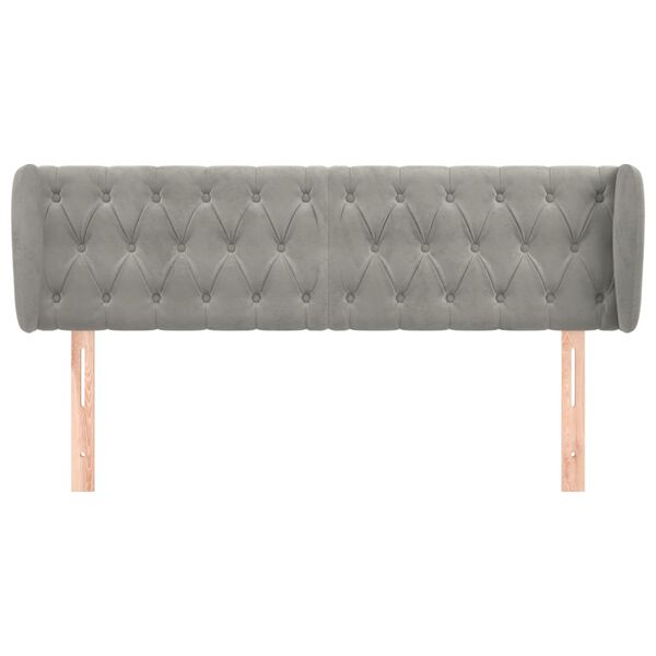 vidaXL Čelo postele so záhybmi bledosivé 163x23x78/88 cm zamat