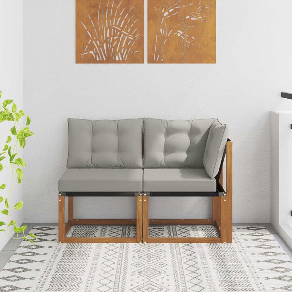 vidaXL Vonkaj&scaron;ia stredn&aacute; a rohov&aacute; pohovka s vank&uacute;&scaron;om 2 Kus Pr&iacute;rodn&aacute;