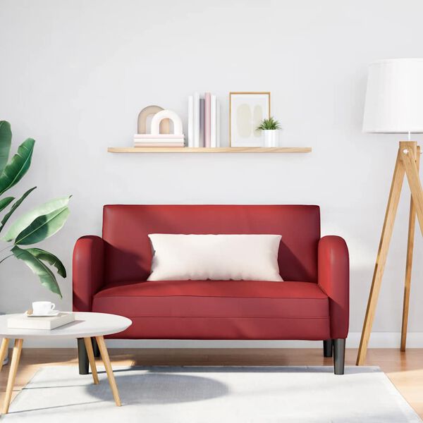 vidaXL Loveseat pohovka v&iacute;nov&aacute; červen&aacute; 110 cm umel&aacute; koža