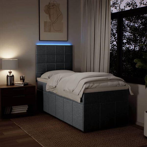 vidaXL Posteľn&yacute; r&aacute;m boxsping s matracom bledosiv&yacute; 90x190 cm l&aacute;tka