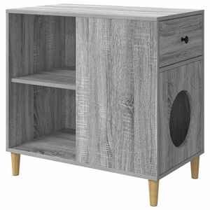 vidaXL Mačka Dom Siv&yacute; Sonoma 72 x 42,5 x 70 cm Kompozitn&eacute; drevo