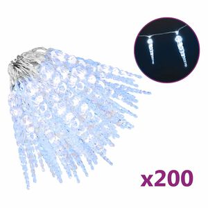 vidaXL Vianočn&eacute; cenc&uacute;ľov&eacute; svetlo 200 LED di&oacute;d studen&aacute; biela 20 m akryl PVC