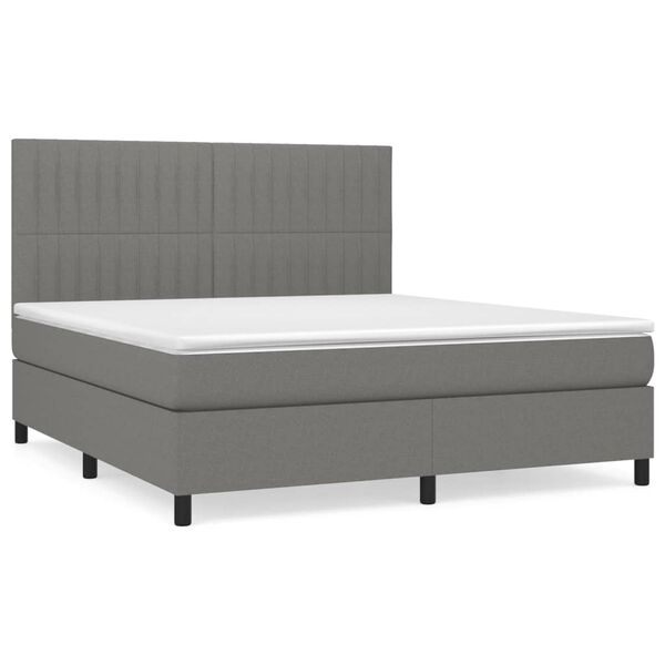 vidaXL Boxspring posteľ s matracom tmavosiv&aacute; 180x200 cm l&aacute;tka