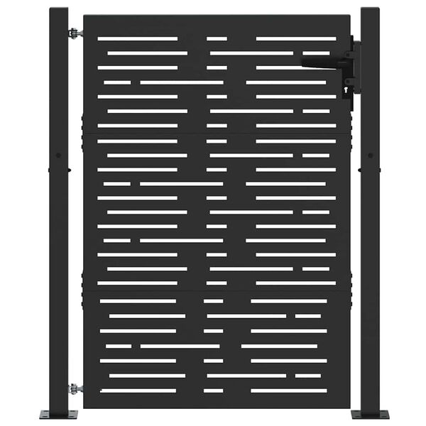 vidaXL Záhradná brána so zámkom Čierna 85 x 130 cm