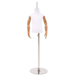 vidaXL Nastaviteľn&yacute; manek&yacute;n 120-157 cm s podstavcom Unisex PP Biela
