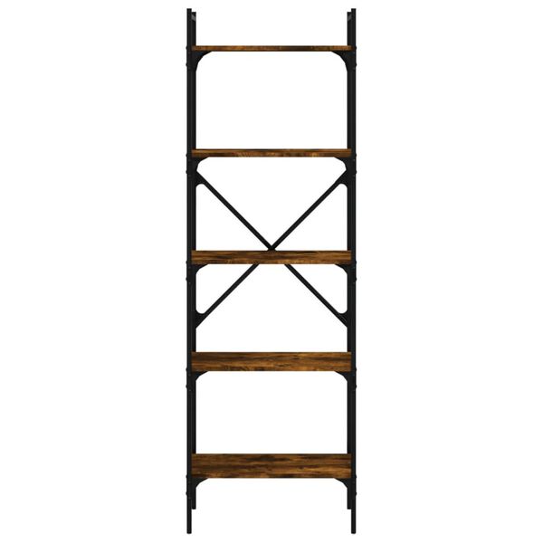 vidaXL Knižnica 5-poschodov&aacute; dymov&yacute; dub 56x31,5x174cm kompozitn&eacute; drevo