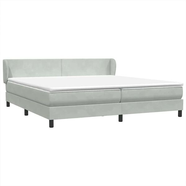 vidaXL Box Spring Posteľ s matracmi Svetlosiv&aacute; 180x210 cm Zamat