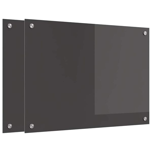 vidaXL Kuchynsk&yacute; backsplash 2 pcs Tmavo &scaron;ed&aacute; 70 x 50 cm tvrden&eacute; sklo