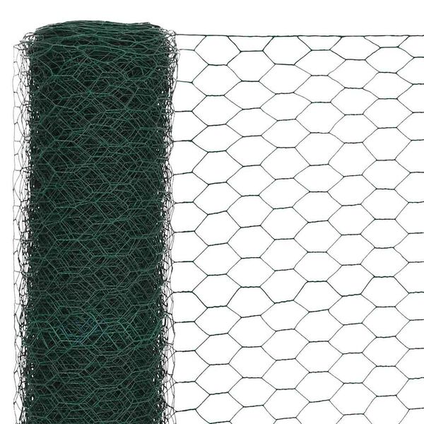 vidaXL Drôtené pletivo, oceľ potiahnutá PVC 25x1,2 m, zelené