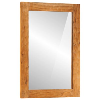 vidaXL Zrkadlo do kúpeľne 50x70x2,5 cm masívnw ekácia a sklo