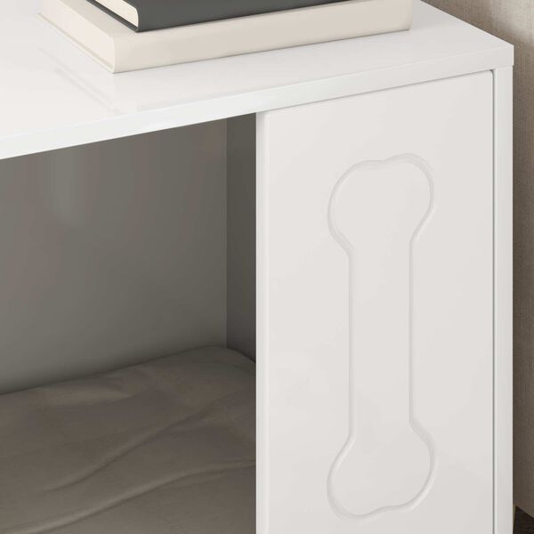 vidaXL Ps&iacute; dom Leskl&aacute; biela 44 x 42 x 49 cm Kompozitn&eacute; drevo