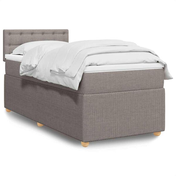 vidaXL Boxspring posteľ s matracom sivohned&yacute; 100x200 cm l&aacute;tka