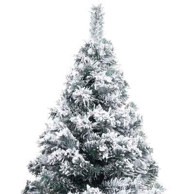 vidaXL Osvetlený umelý vianočný stromček s guľami, zelený 240 cm, PVC