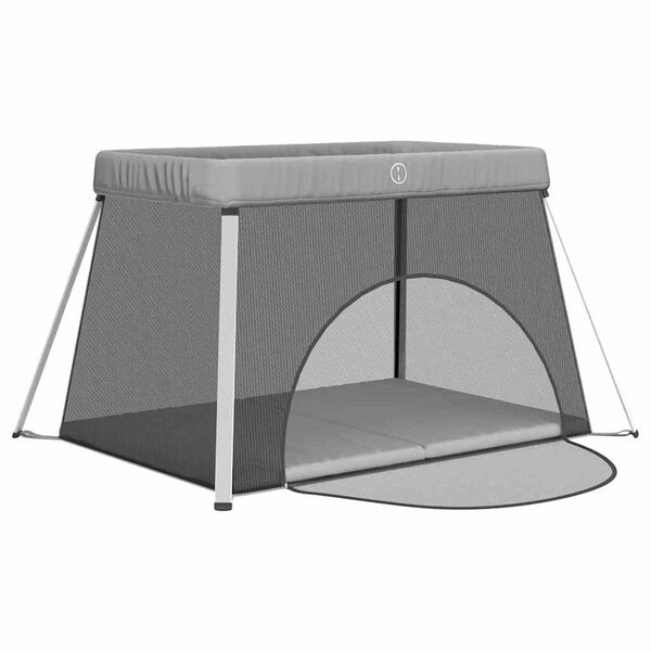 vidaXL Detsk&aacute; ohr&aacute;dka s matracom bledosiv&aacute; ľanov&aacute; l&aacute;tka