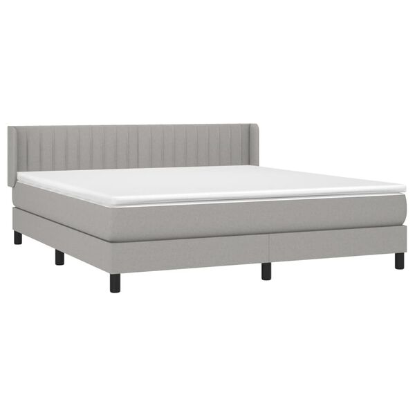 vidaXL Boxspring posteľ s matracom svetlosiv&aacute; 100x200 cm l&aacute;tka