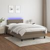 vidaXL Boxspring posteľ s matracom a LED sivohned&aacute; 120x190 cm l&aacute;tka