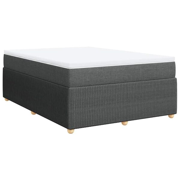 vidaXL Boxspring posteľ s matracom tmavosiv&aacute; 140x200 cm l&aacute;tka