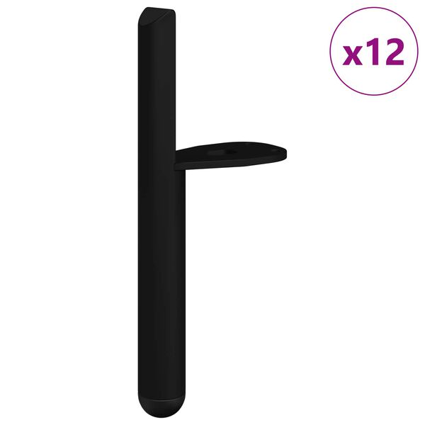 vidaXL Nohy n&aacute;bytku 12 pcs Čierna 66 x 36 x 160 mm Železo