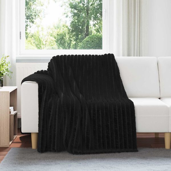 vidaXL Prikr&yacute;vky na hodenie 6 pcs Čierna 200 x 150 cm Fl&iacute;s