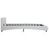 vidaXL Posteľn&yacute; r&aacute;m s LED, biely, umel&aacute; koža 160x200 cm