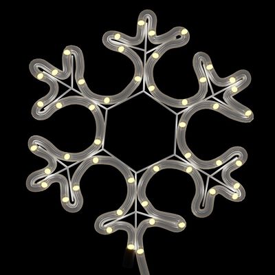 vidaXL Silueta vianočnej vločky, 48 LED, teplá biela 27x27 cm