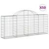 vidaXL Obl&uacute;kov&eacute; gabionov&eacute; ko&scaron;e 50ks 200x30x80/100cm pozinkovan&eacute; železo