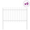 vidaXL Z&aacute;hradn&yacute; plot 9 pcs Biela 15,3 x 1,2 m Pr&aacute;&scaron;kovan&aacute; oceľ