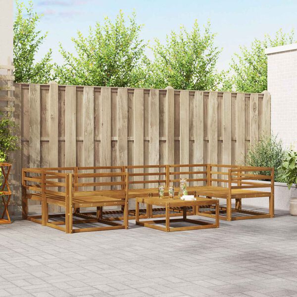 vidaXL Z&aacute;hradn&aacute; s&uacute;prava gaučov 7 pcs Pr&iacute;rodn&aacute; Pevn&eacute; ak&aacute;ciov&eacute; drevo