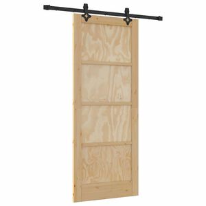 vidaXL Posuvn&eacute; dvere ORKDAL Hned&aacute; 83 x 202 cm Mas&iacute;vne borovicov&eacute; drevo