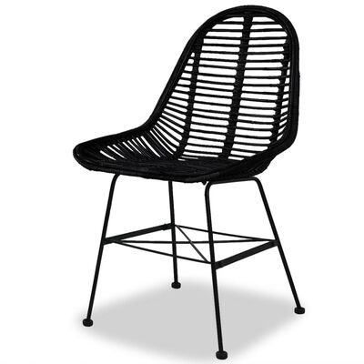 vidaXL Jedálenské stoličky 2 ks čierne prírodný ratan