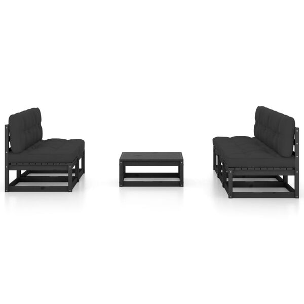 vidaXL 6-dielna z&aacute;hradn&aacute; s&uacute;prava s podložkami borovicov&yacute; mas&iacute;v